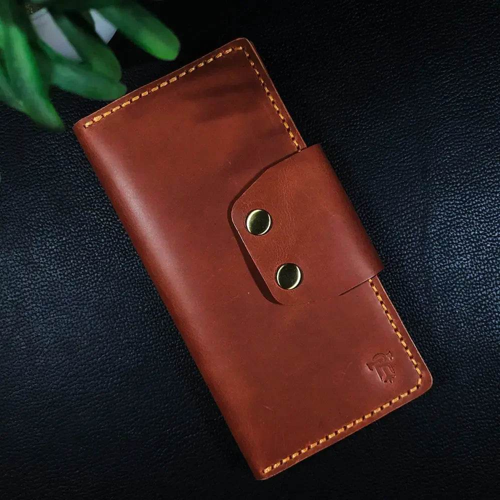 Article No 703 Long Elegant Wallet With Double Button Snap - Ridge N Threads